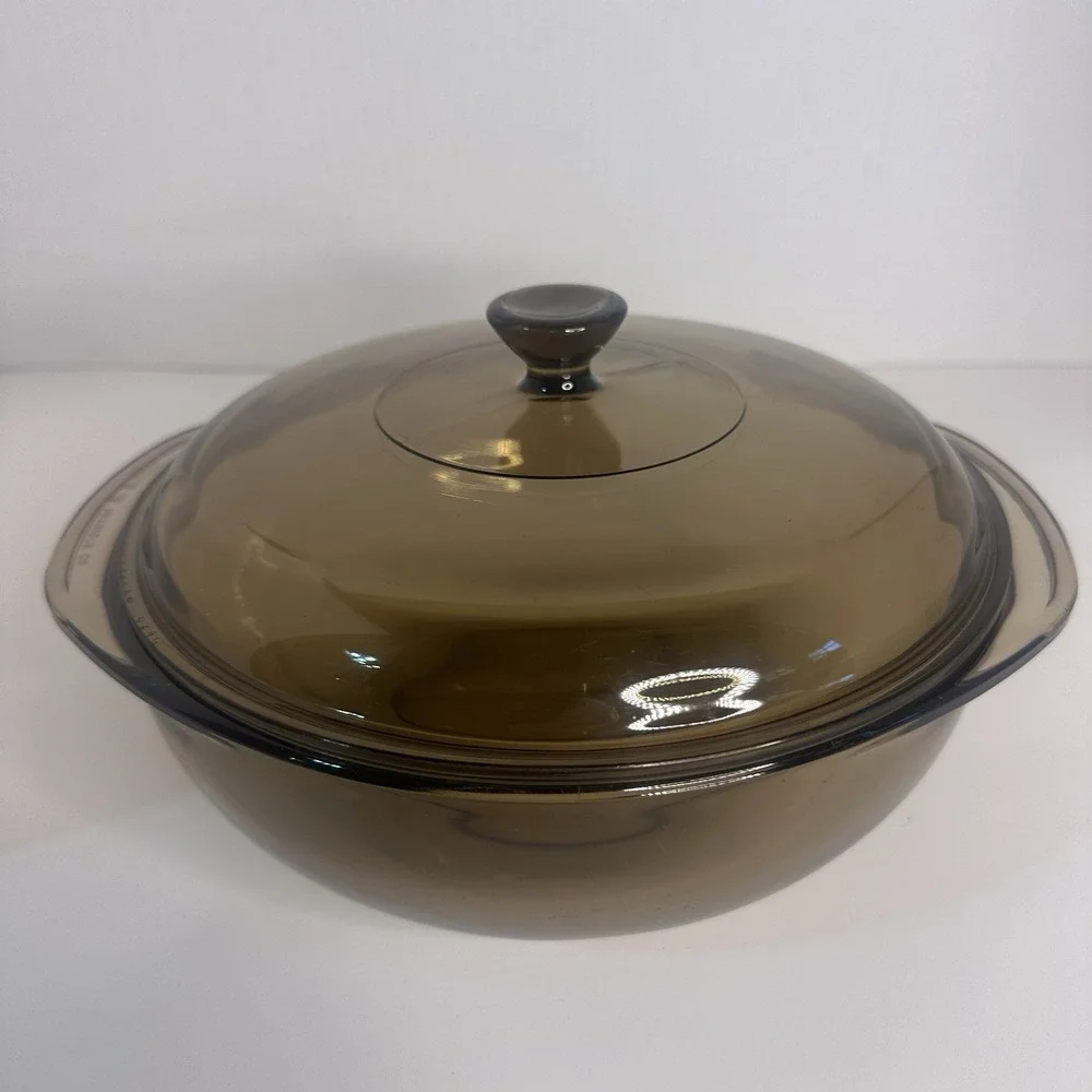 Vintage Pyrex USA Casserole Smoke Glass‎ Oven Lidded Cooking Dish